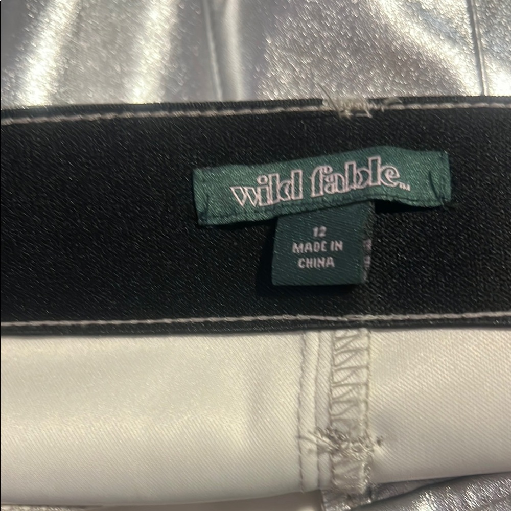 NWT Wild Fable Silver Metallic flare Jeans - Picture 7 of 14